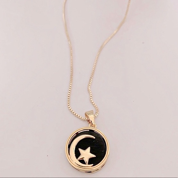 Crescent Moon Star Necklace | 14k Gold Filled - Picture 3 of 7